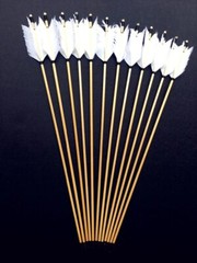 6/12/24PK 29Inch 30inch 32inch Wooden Arrow White Turkey Feather Real Archery