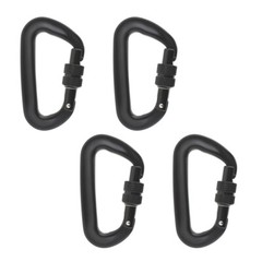 4 Pack Heavy Duty Aviation Aluminum D-Shaped Locking Carabiners Clip 12 KN