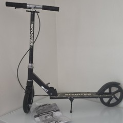 Folding Kick Scooter Black/Gray Adjustable Handlebar with Kickstand