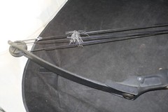BEAR ARCHERY PANTHER II COMPOUND BOW SET QUIVER ARROWS FISHING IN BOX RH 30″ #55