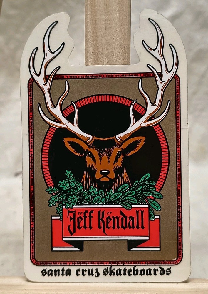 Vintage Original 1990 Jeff Kendall SANTA CRUZ Skateboard Sticker Jager Meister