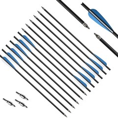 12/24/3648pcs 20″ Hunting Crossbow Bolts Carbon Arrows Half Moon Nock OD 8.8mm