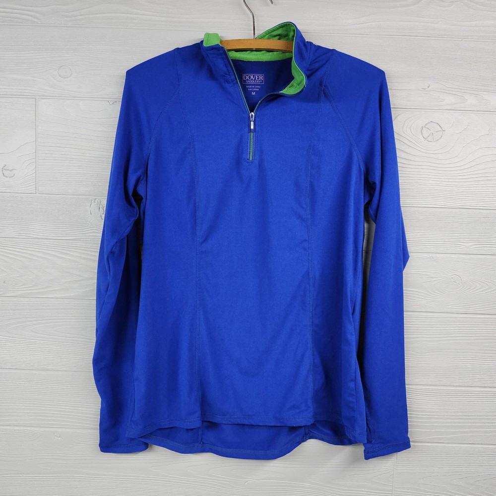 Dover Saddlery Blue Quarter Zip Equestrian Shirt Womens Size Medium