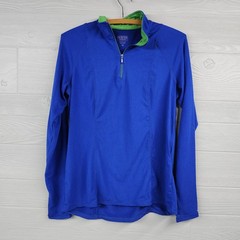 Dover Saddlery Blue Quarter Zip Equestrian Shirt Womens Size Medium
