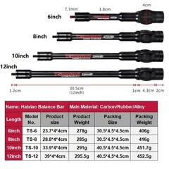 Archery Stabilizer Rod Balance Bar 3K Carbon Damper Weight Compound Bow Shooting
