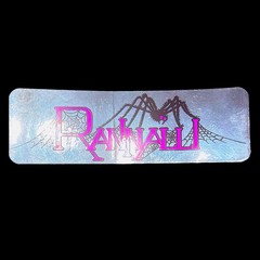 Vintage 1970’s Rannalli Skateboard Sticker Reflective Silver Neon Pink & Black