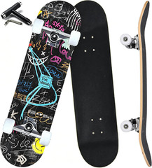 Pro Complete Skateboards for Beginners Girls Boys Kids Youths Teens Adults 31″X8