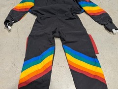 Vintage Flite Suit Skydiving Jumpsuit Rainbow Stripes Black (US)