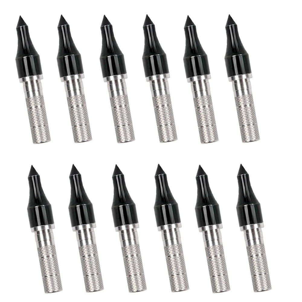 AsYeegata 12 Pack Aluminum Inserts .244/6.20mm for Carbon Sliver, Black