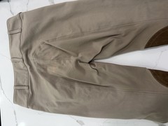 Riding Sport Women’s Beige Breeches Suede Knee Patches Size 24