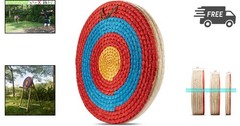 Straw Archery Target Round 20in 3 5 7 Layers Hand Made for Bow Hunting