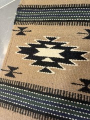Hand Woven Wool Saddle Blanket Rug Navajo Southwest ~13×20” Decor