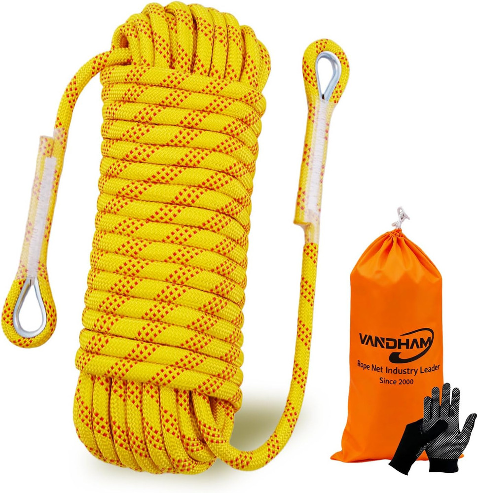 Static Climbing Rope – 12Mm High Strength Arborist Rope 32FT for Outdoor Rappell