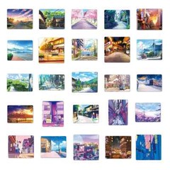 50pcs Anime Cartoon Street View Landscape Stickers Aesthetic Decal Scrapbook
