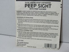 The Game Tracker Dusk Vision Peep Sight with aligner 5535 light gathering NEW