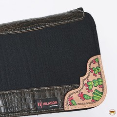 32″ X 34″ Hilason Horse Western Contoured Wool Felt Therapeutic Saddle Pad Black