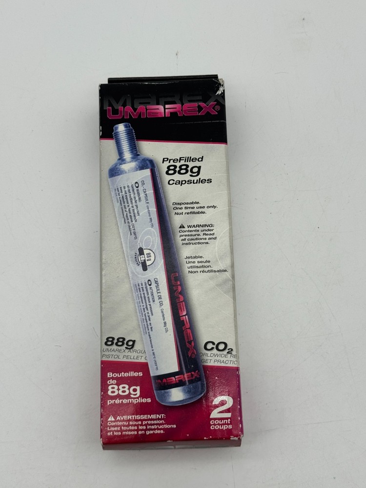 Umarex 88g CO2 Cartridges Prefilled Air Gun CO2 Cylinders – 2 Count – 2252534