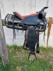 Vintage Western Silver Show Parade Saddle Doule Rigging 15″ Simco Fair Condition