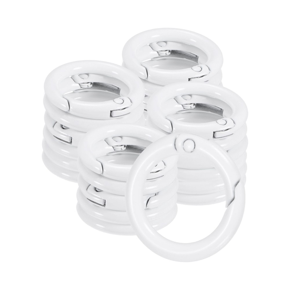 24-Pack Metal Spring O Rings, 5/8″ Zinc Alloy Keyring Buckle [White]