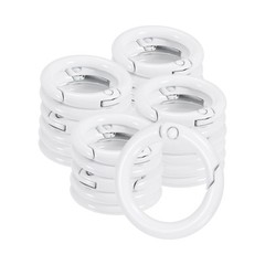 24-Pack Metal Spring O Rings, 5/8″ Zinc Alloy Keyring Buckle [White]
