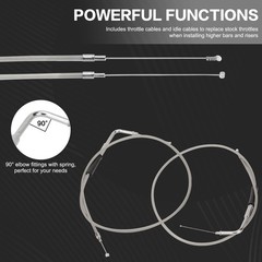35″ Braided Throttle Idle Cable Kit Stainless Steel Extended Length Throttle …