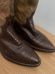 Dan Post Brown Leather Western Cowboy Boots Pointed Toe Stitched Shaft 9