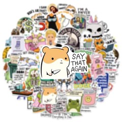 50pcs Funny Snarky Stickers Bulk,Prank Meme Sticker for Kids Teens Adults, Sn…