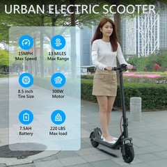 Portable Folding Electric Scooter 300W Long Range 20Km 3-Speed Modes E-Scooter