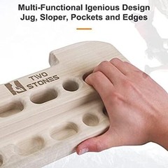 TWO STONES Wooden Hangboard Rock Climbing Pull Up Bar Designed Training for C…