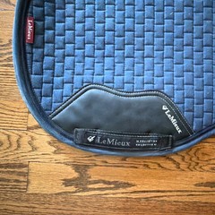 LeMieux ProSport Shaped GP English Saddle Pad Suede Quilt Blue