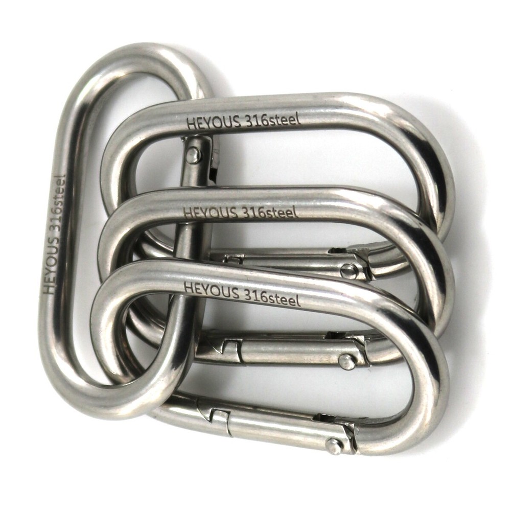 1/4 Inch 4PCS Heavy Duty Carabiner Clip 2.36″ Spring Snap Hooks Spring Clips