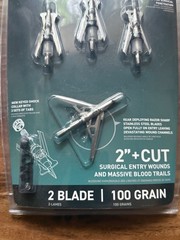 Rage Hypo 2 SlipCam 100 Grain 2 Blade Broadheads 3 Pack + Practice Head New