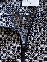 Kerrits Women’s Short Sleeve 1/4 Zip Equestrian Top Shirt Black/White Print