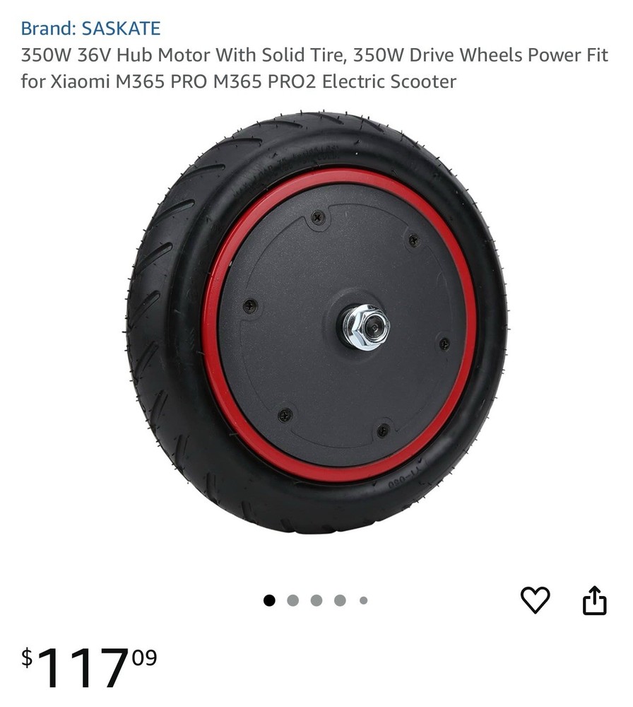 350W 36V Hub Motor With Solid Tire Drive Wheels Power Xiaomi M365 Scooter