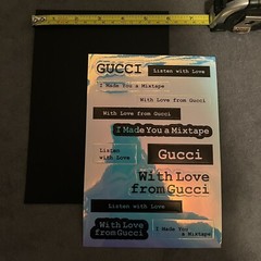 Authentic Designer GUCCI White Iridescent stickers with Envelope BRAND NEW