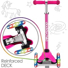 3-Wheel Kick Scooter for Kids Ages 3-8 Lean-to-Steer Toddler Scooter with Ext…