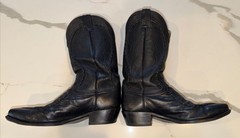 RARE Dan Post 11355 Black Leather Western Boots Mens 10 EW USA Made Cowboy
