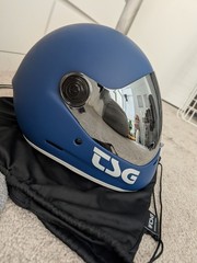 TSG – Pass Pro Full-face Helmet, Downhill Skateboarding, Matte Blue, Medium