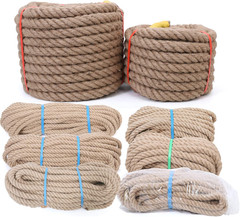 Jute Rope,1 1/2inch x 50 FT Natural Twisted Manila Heavy Duty Hemp Ropes for Cra