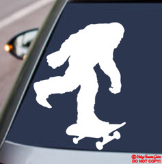 BIGFOOT RIDING SKATEBOARD VINYL DECAL STICKER CAR WINDOW BUMPER JDM SASQUATCH