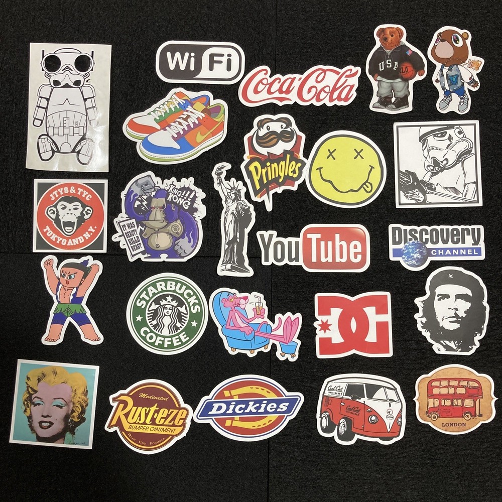 Stickers Pack Pop Culture Cartoon Skating Skater Skate 24 Piece Sticker Lot