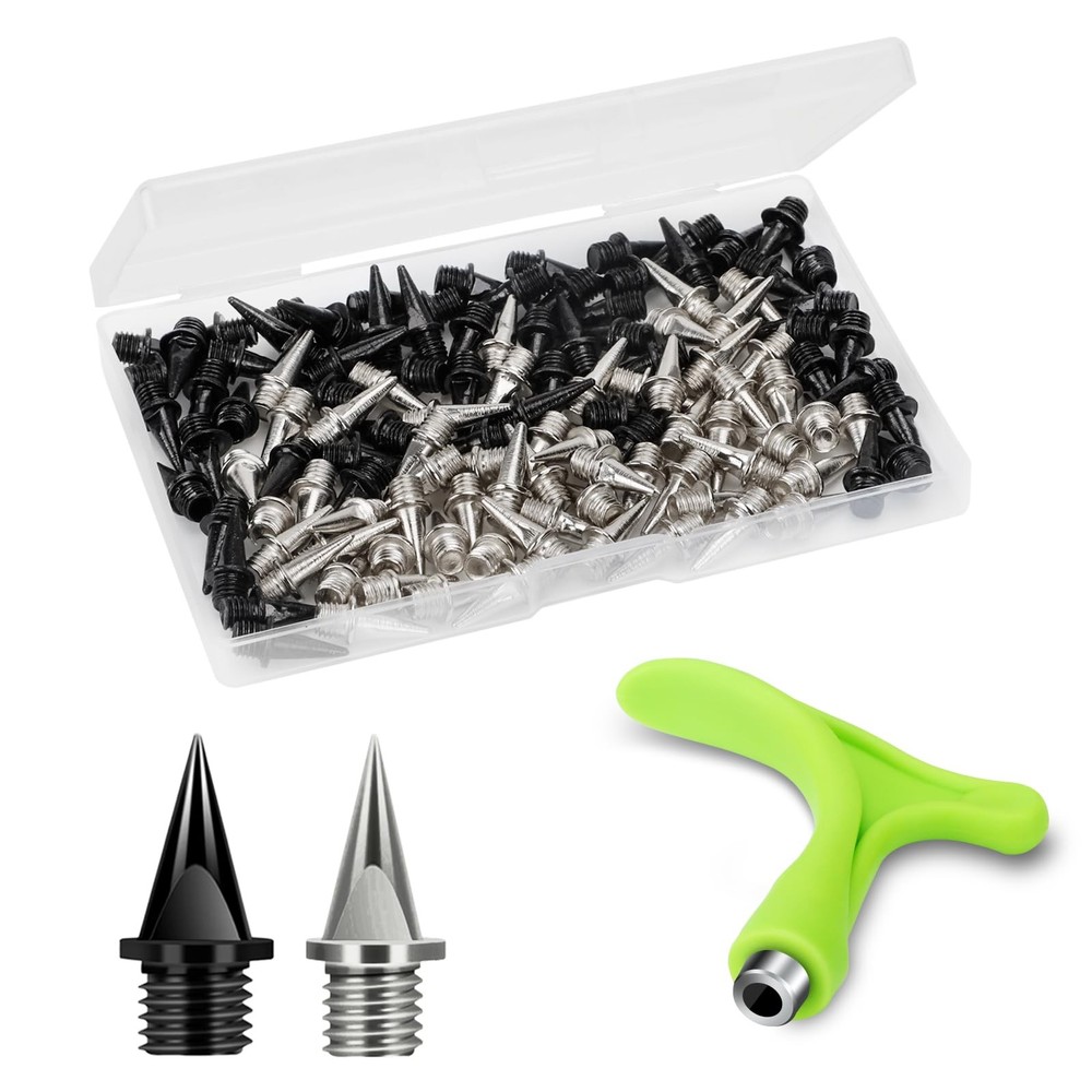 Nuolifee 1/2 Inch Track Spikes, 120 Pcs 12.7mm Alloy Steel Shoe Spikes Replac…