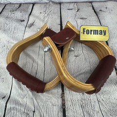 NWT Formay Bell Stirrups Oak Wood 3″ Neck 2″ Tread 5.25 x 5.25 172156-2-BG