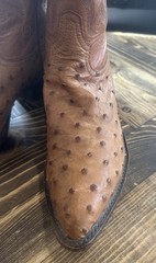 Tony Lama Ostrich Leather Peanut Brittle”Cowboy Boots Men’s Size 8 EE
