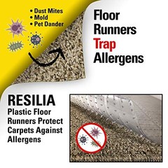 Clear Vinyl Plastic Floor Runner/Protector – 27″ x 25′ – Low Pile Carpet