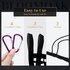 Bloomoak Knotless Slow Feed Hay Net with 4 Carabiner Clips for Horses/Open To…