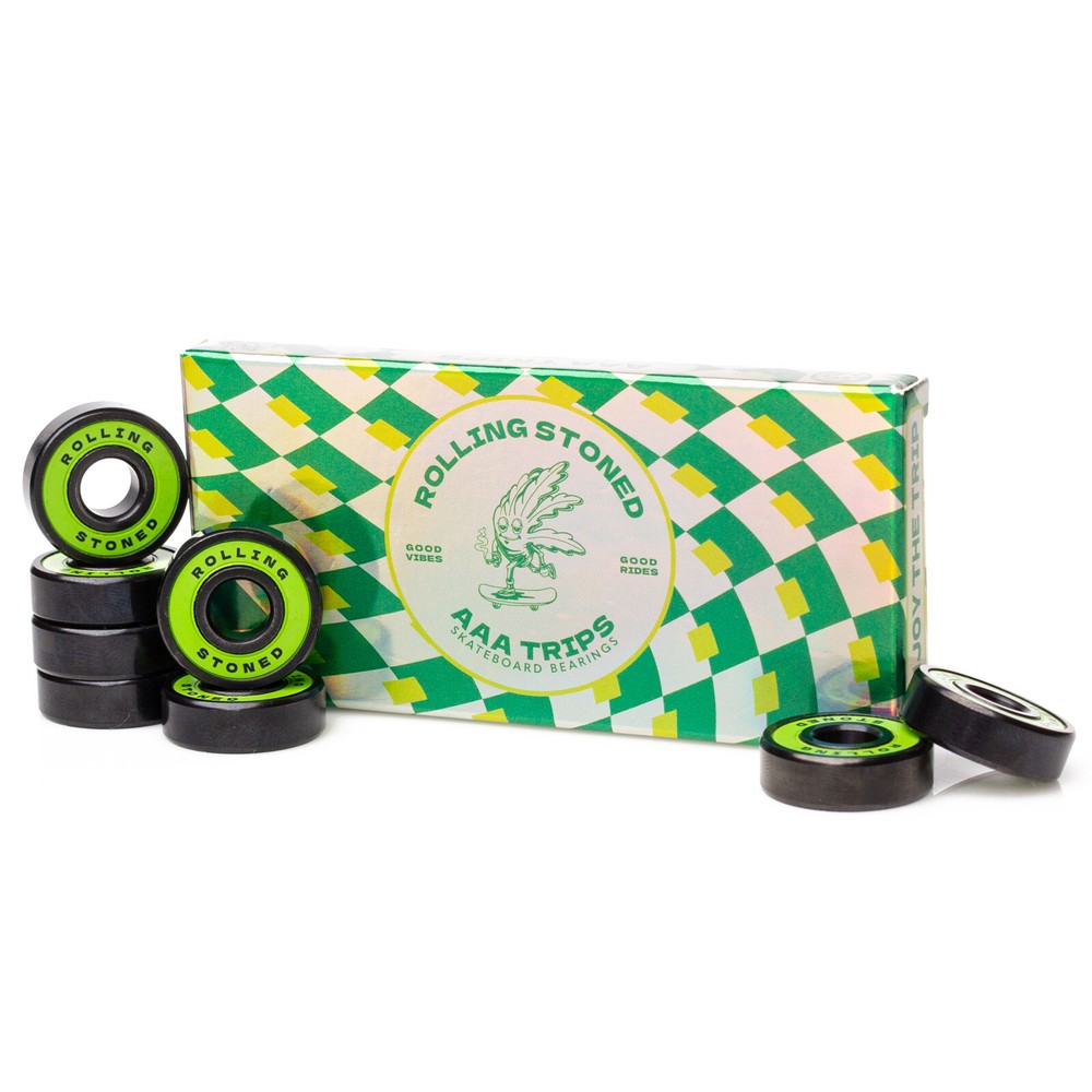 Rolling Stoned Skateboard Bearings 8 Pack – Green