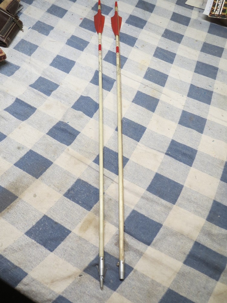 2 Vintage Plas/Steel Glas Lite Fiberglass Bow Fishing Arrows 30 Inches