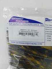 100pk Gateway Feathers 4″ Right Wing: Parabolic Tre Yellow 400RPTYL-100