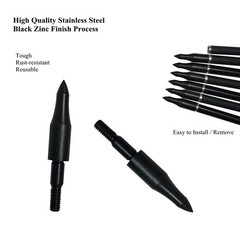 12pcs 150 Grain Field Points, 150gr Crossbow Arrow Tips for Bow and Arrow Tar…